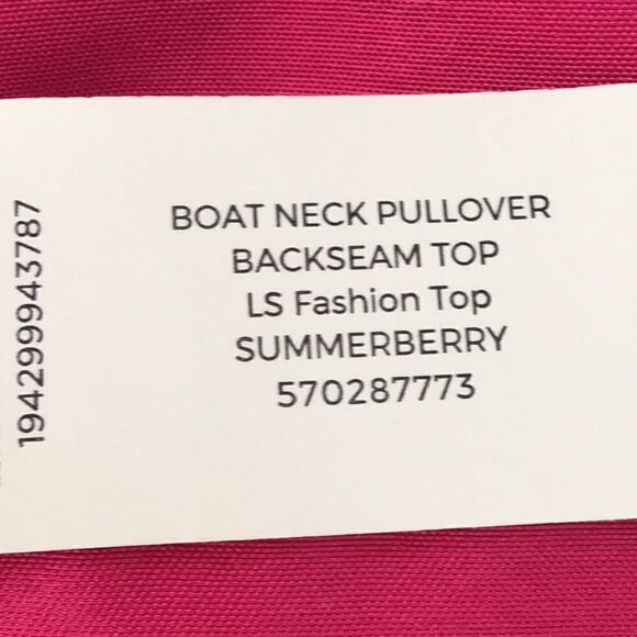 Chico’s Vibrant Pink Classic Boat Neck Pullover Top in Summerberry NEW - Picture 15 of 16